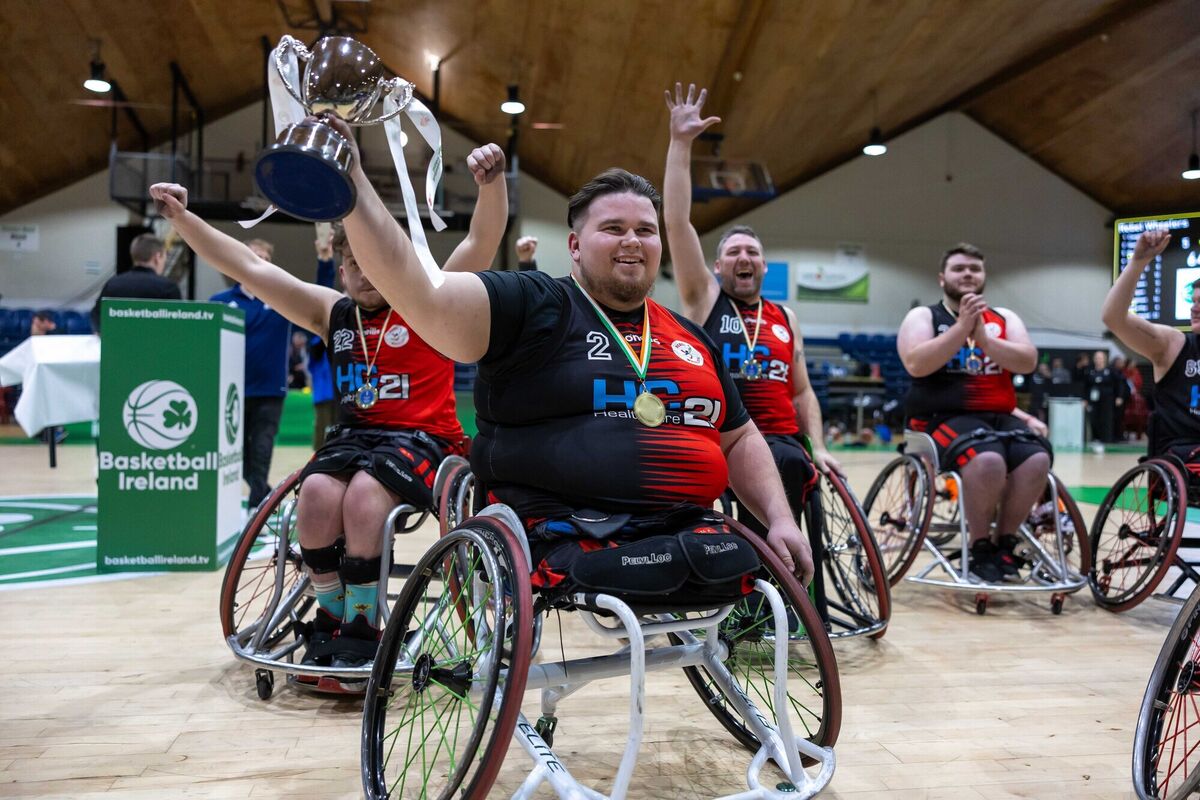 Rebel Wheelers’ captain Jack Quinn leads the celebrations. Picture: INPHO/Morgan Treacy