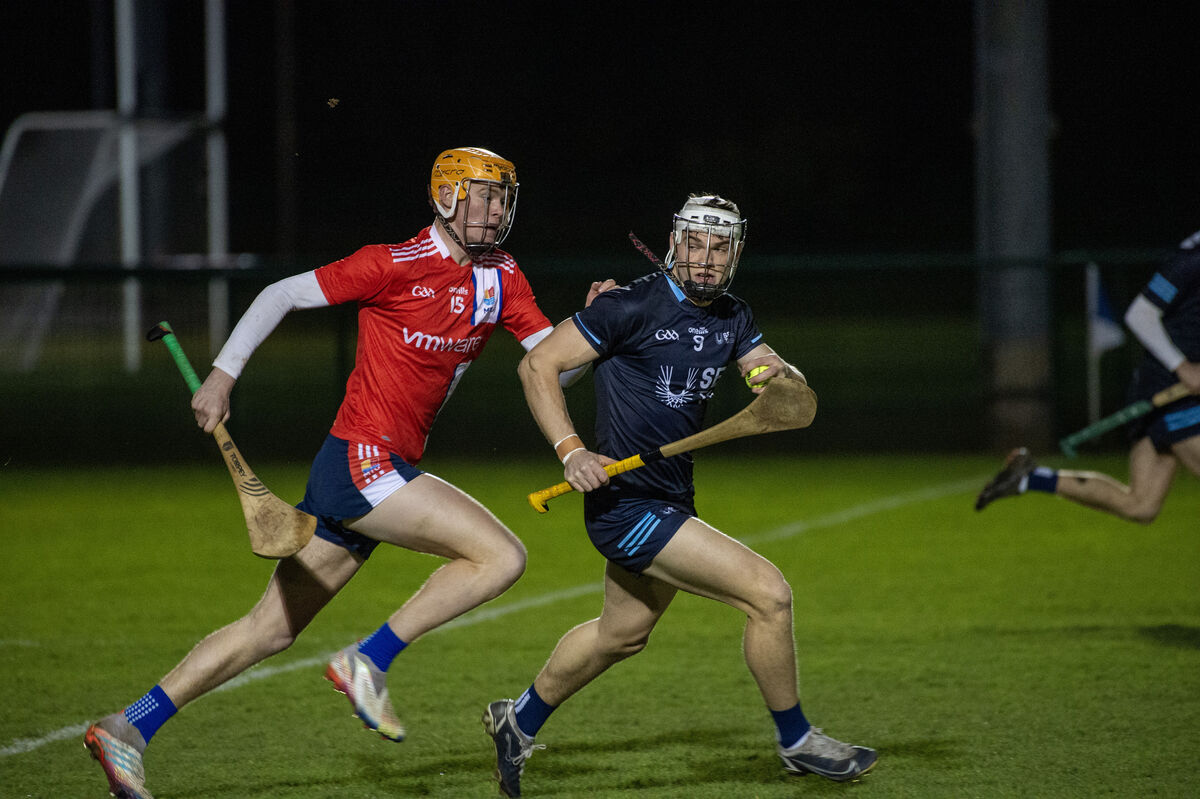  Sean Walsh of MTU Cork in pursuit of SETU Waterford's Gavin Fives. Picture: Dan Linehan