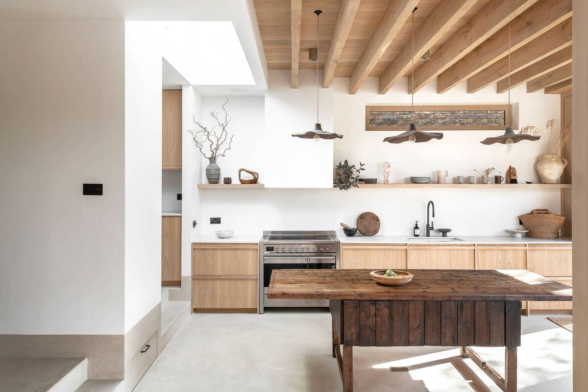 A bare wood kitchen. Picture: E J Studio Ltd/Pete Helme Photography/PA