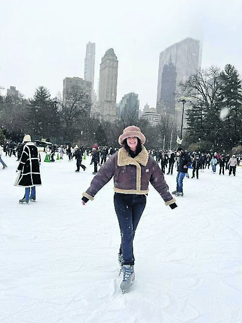 Cassie Wilkins skating in Central Park, New York, where she now lives Cassie Wilkins skating in Central Park, New York, where she now lives