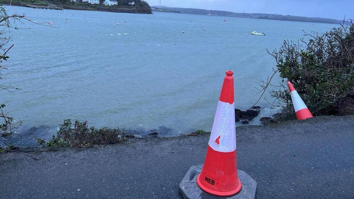 Section of road in Cork coastal village swept away during Storm Jocelyn