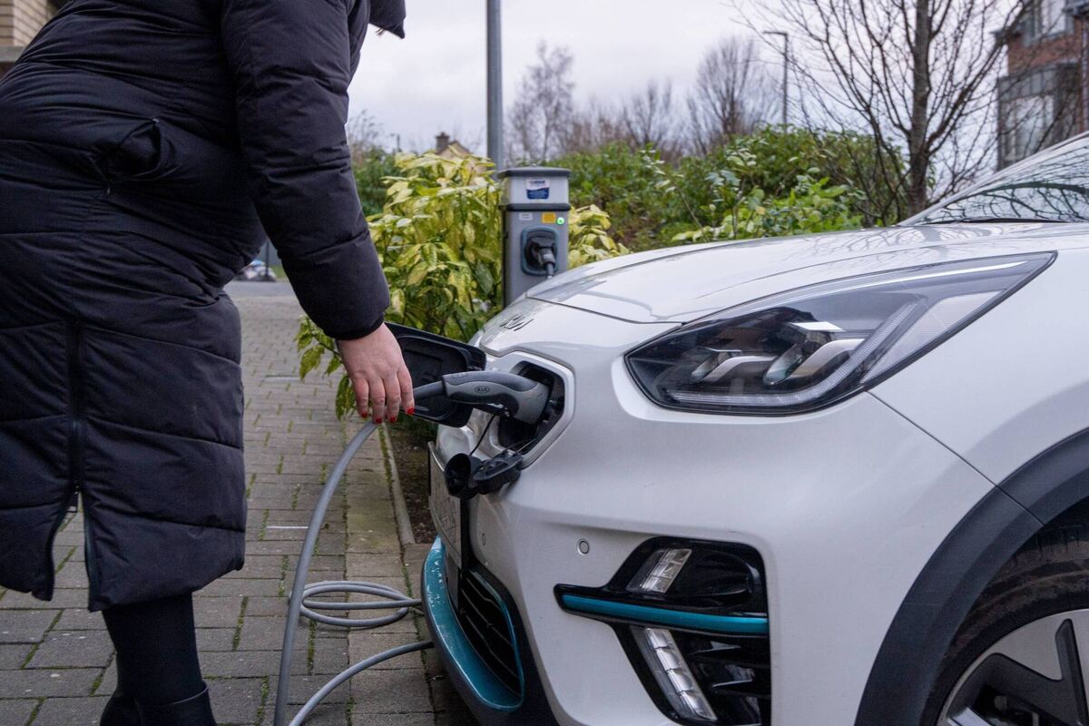 Lisa's car about to be charged at home. Lisa's car about to be charged at home.