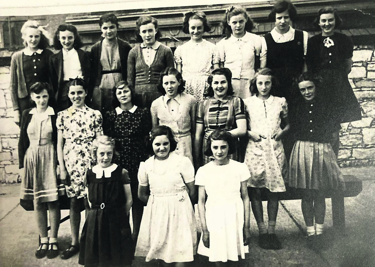 The girls’ 7th class at the Model School in Cork in the early 1940s. Back, from left, Alice Kemp, Breeda Moore, Kathleen Daly, Nuala Quinlan, May Kelly, Mary McCarthy, Peggy Whooley, Betty Denham. Middle, Betty O’Connor, Mary Harrington, Eileen O’Sullivan, Maureen Riordan, Betty Usher, Betty Collins, Sheila Scully. Front, Nora Manning, Tereesa O’Donovan, Monica O’Keeffe . Picture provided by Patricia McMorrough