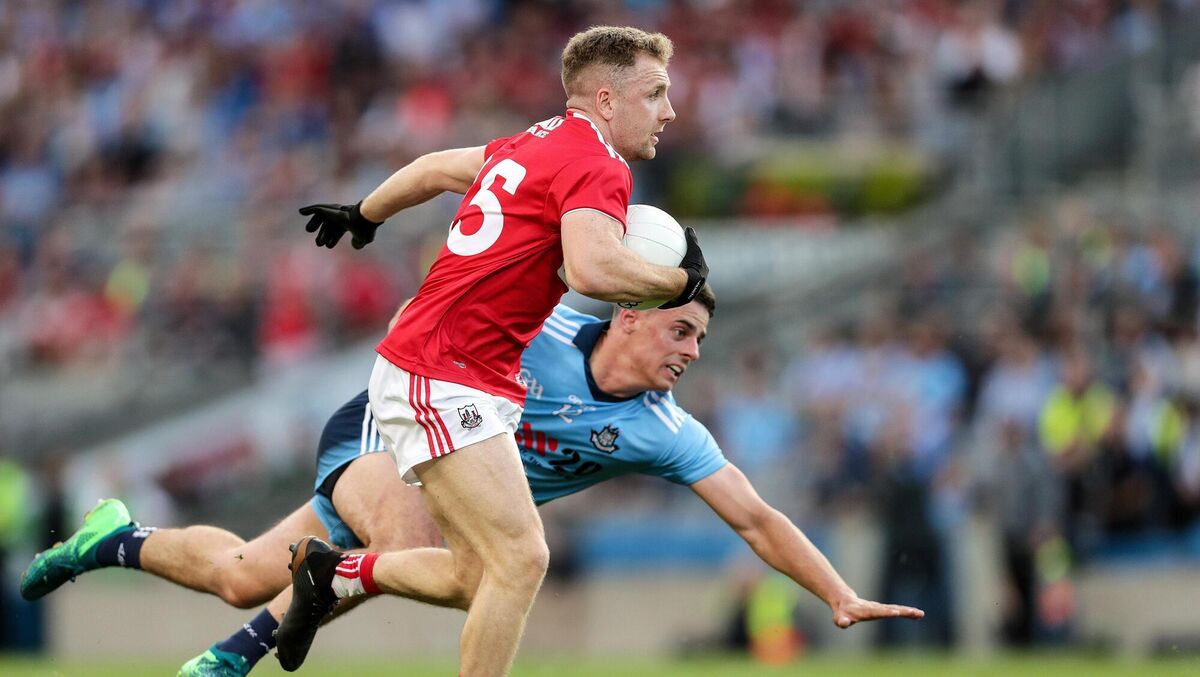 Cork's Michael Hurley shakes off Brian Howard of Dublin back in 2019. Picture: INPHO/Laszlo Geczo