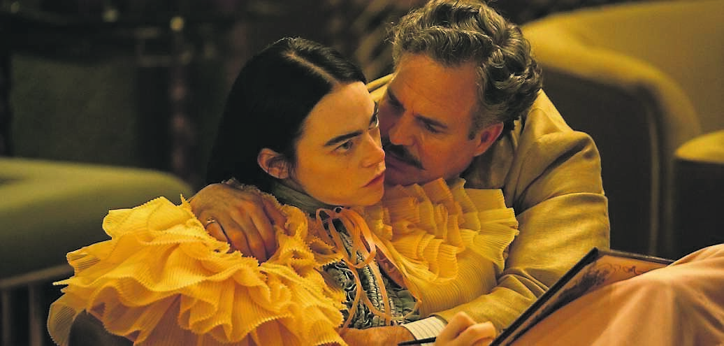 Emma Stone and Mark Ruffalo in a scene from Poor Things, for which Robbie Ryan has been nominated for an Oscar.