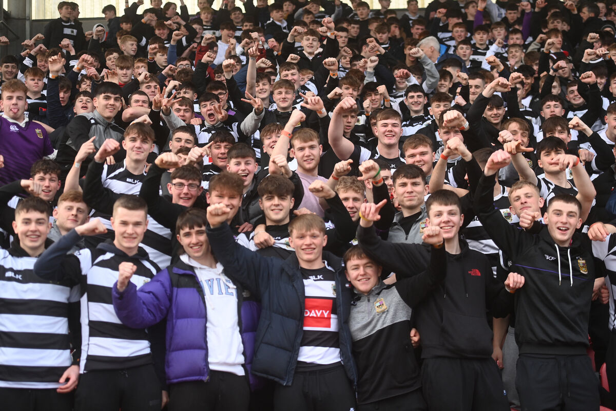 Supporters cheer on Presentation Brothers College. Picture: Larry Cummins