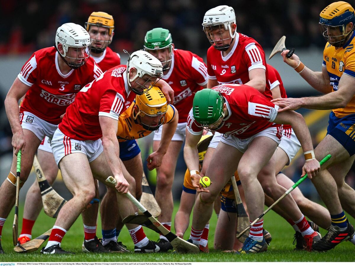Cork's Cormac O'Brien wins possession from a ruck. Picture: Ray McManus/Sportsfile Cork's Cormac O'Brien wins possession from a ruck. Picture: Ray McManus/Sportsfile