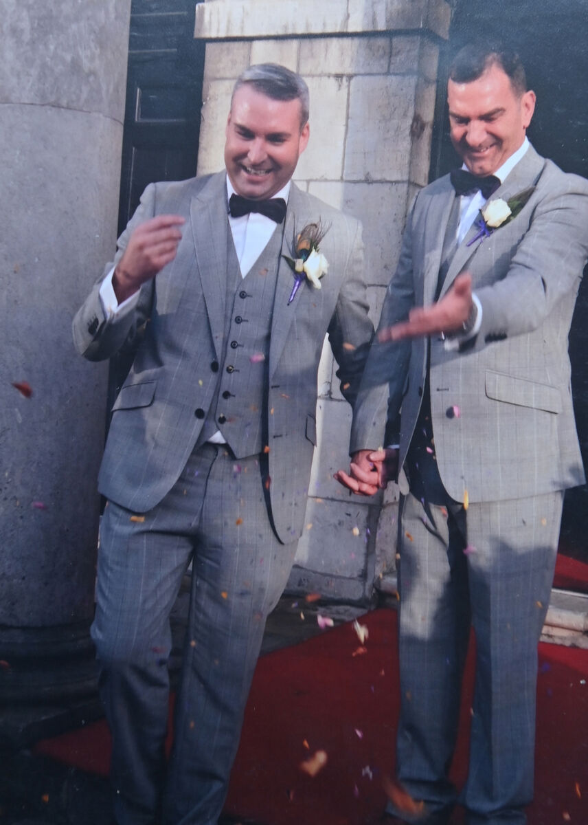 Joe Byrne and his partner Darren Kilkenny. Picture Dan Linehan