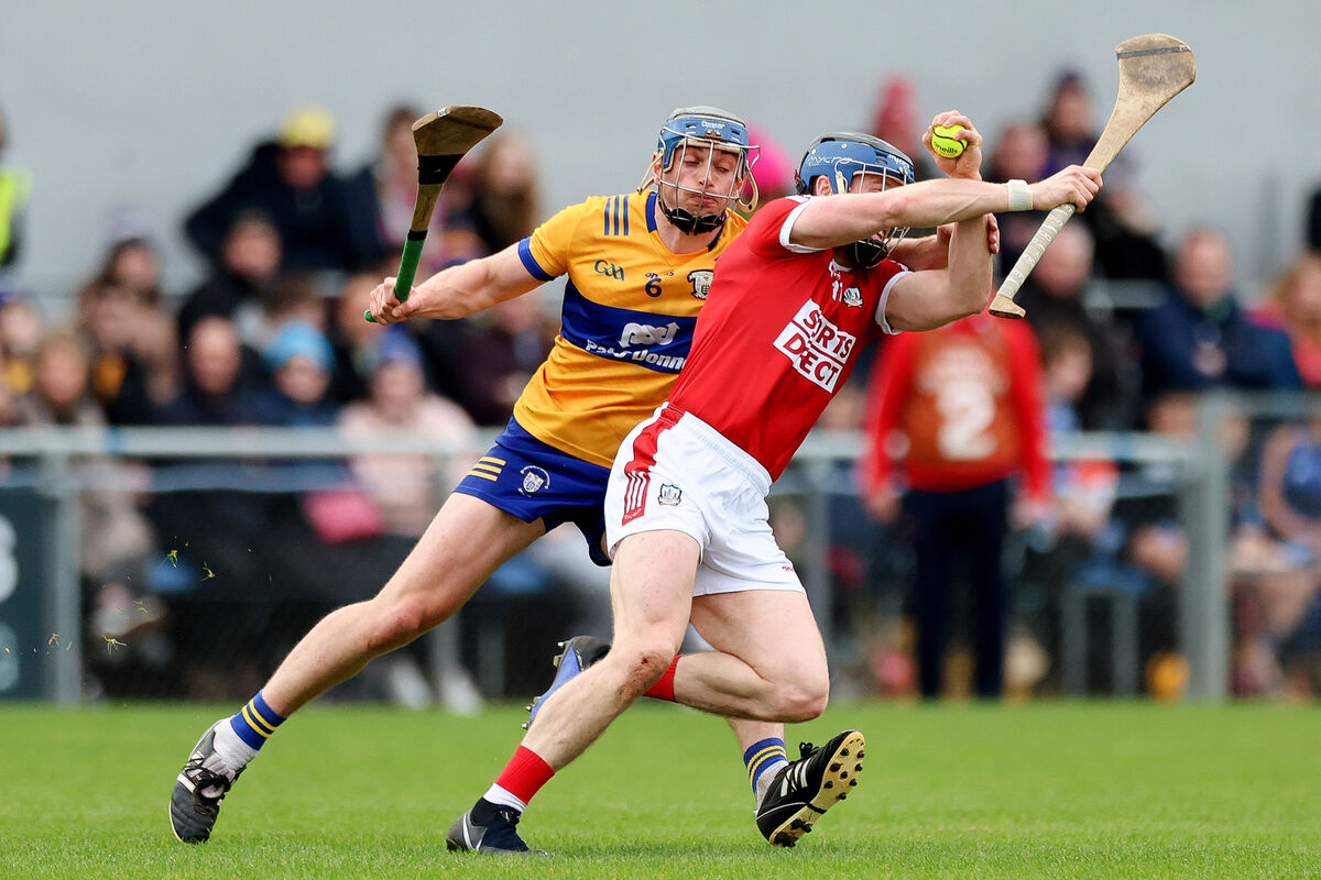 Conor Lehane of Cork in action against David McInerney of Clare. Picture: INPHO/Natasha Barton