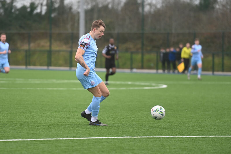  Tiernan O'Brien with possession for Cobh Ramblers in the Munster Senior Cup. Picture: Larry Cummins