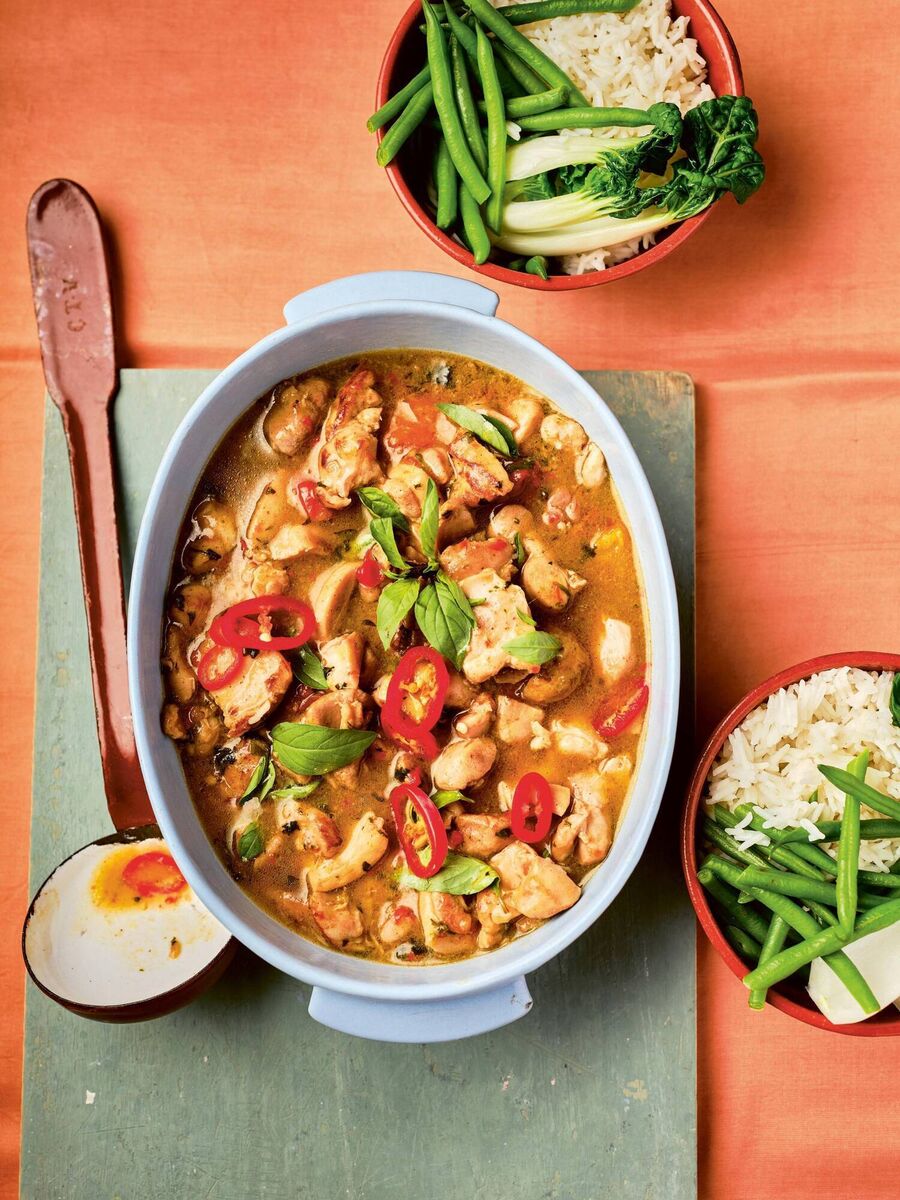 Thai basil and coconut chicken stew. Thai basil and coconut chicken stew.