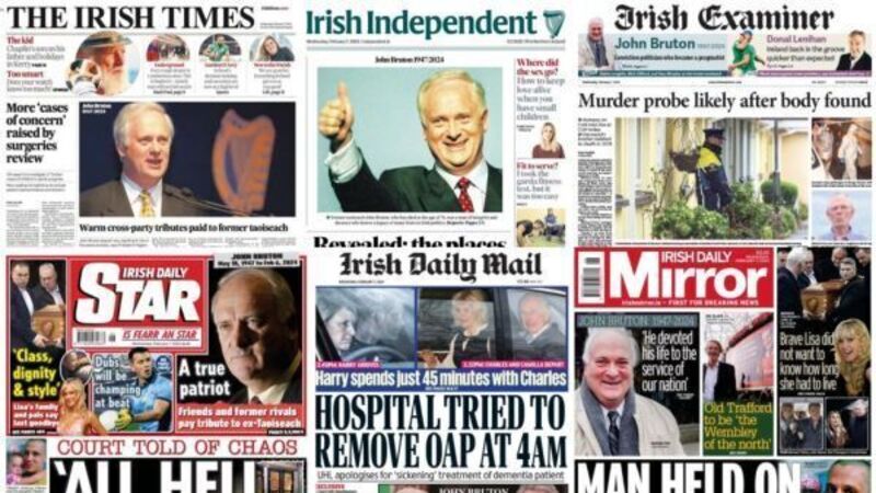 What the papers say: Wednesday's front pages What the papers say: Wednesday's front pages