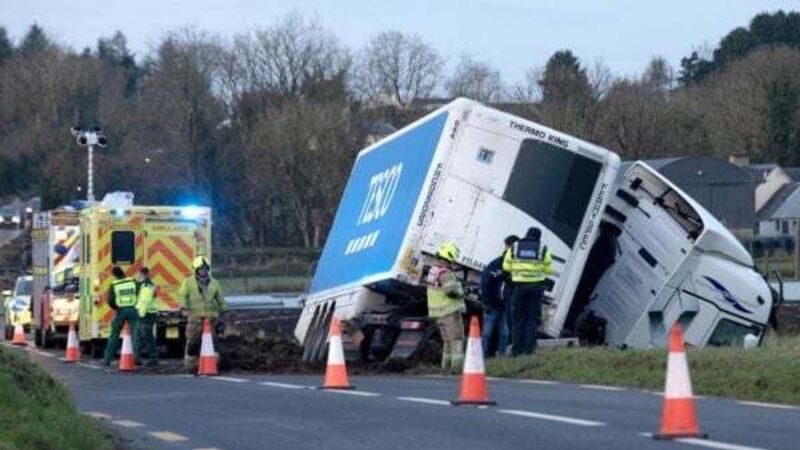 Driver escapes injury after truck leaves road in Clare Driver escapes injury after truck leaves road in Clare