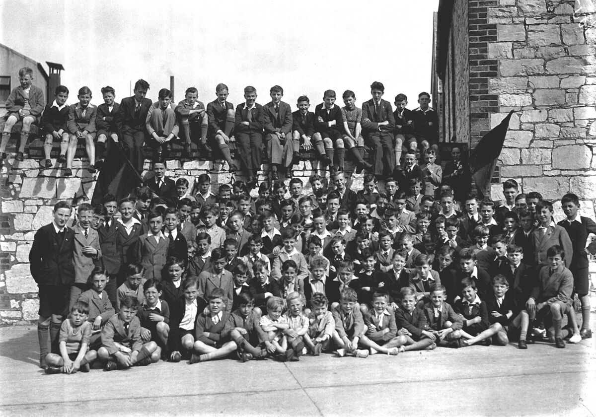 Pupils at Model School Cork prior to an outing to Clonea Co. Wexford 16/07/38. Pupils at Model School Cork prior to an outing to Clonea Co. Wexford 16/07/38.