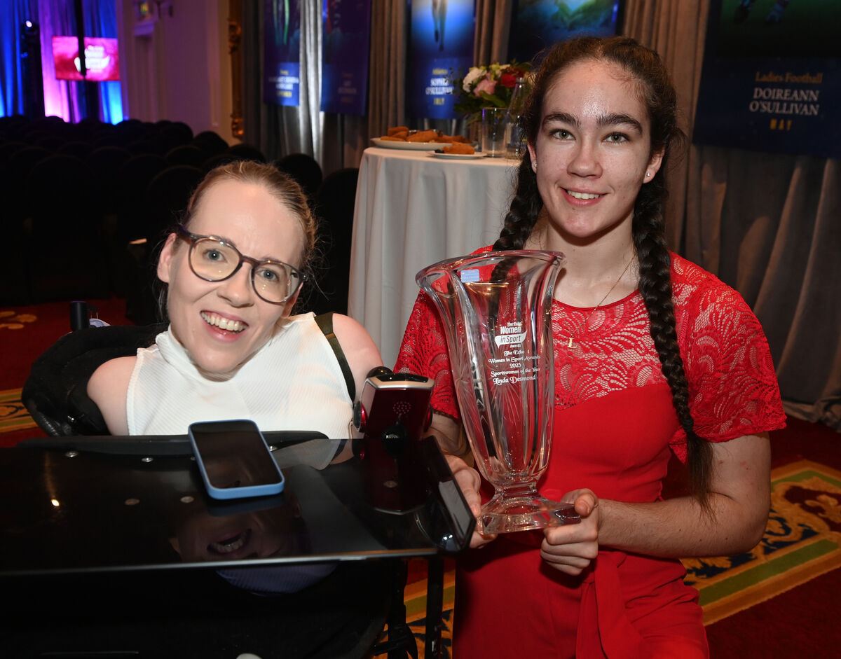 Linda Desmond, Sportswoman of the Year, with Joanne O'Riordan at the Metropole Hotel. Picture: Eddie O'Hare