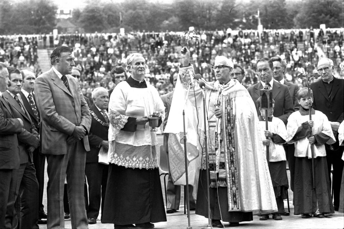 His Lordship Most Rev Dr Lucey Bishop of Cork and Ross blesses the new Páirc Uí Chaoimh on June 6, 1976.