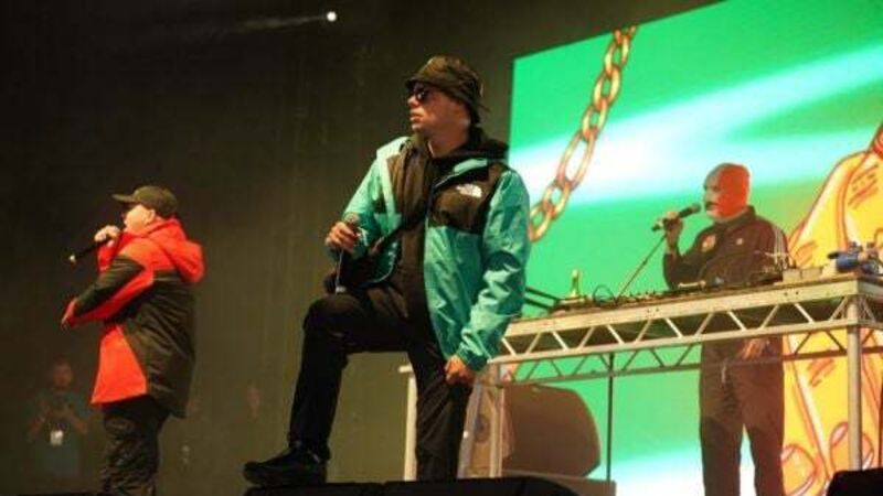 Belfast rappers Kneecap threaten legal action over UK government ‘funding block’