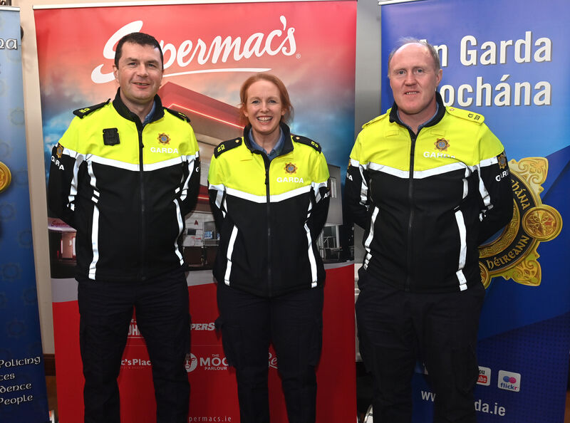 Garda John O'Halloran, Garda Catherine Canty and Garda John Fitzgerald. Picture Dan Linehan
