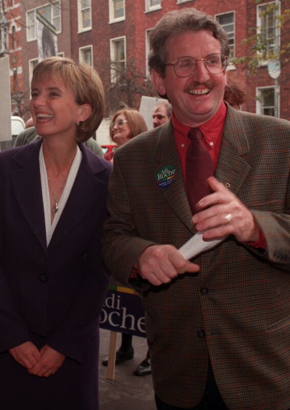 Adi Roche and husband Sean Dunne during the walkabout in Cork during the 1997 Presidential campaign.  Picture : Eddie O'Hare