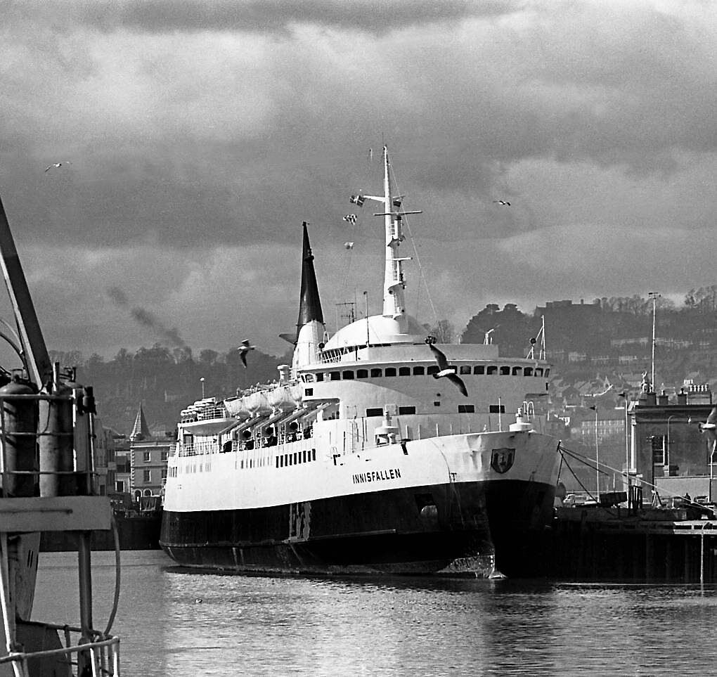 The Innisfallen IV passenger ferry at Penrose Quay, Cork city, on March 10, 1975.