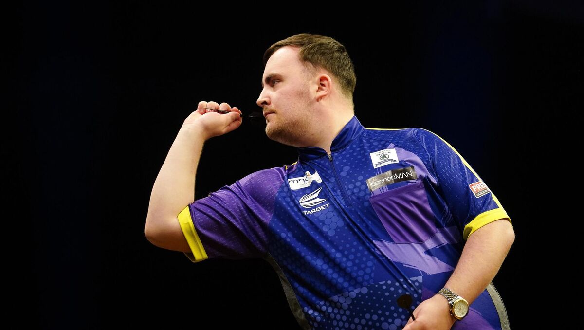 Luke Littler in action Luke Littler in action