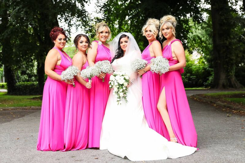 BY HER SIDE: Sarah’s Maid of Honour was Alisha Punch and the bridesmaids were Amie, Alex, Kelly and Shauna. Flower girls were Olivia and Clodagh. BY HER SIDE: Sarah’s Maid of Honour was Alisha Punch and the bridesmaids were Amie, Alex, Kelly and Shauna. Flower girls were Olivia and Clodagh.
