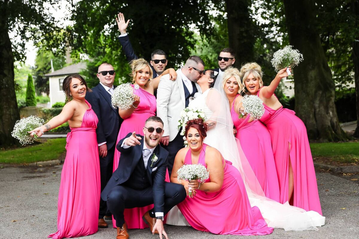 BY HIS SIDE: Gavin’s Best Man was Ryan O’Mahony and the other groomsmen were Kian, Owen, Decky, Sean and Paul. Page boys were Mason, Ronan, Dillon and Tommy.