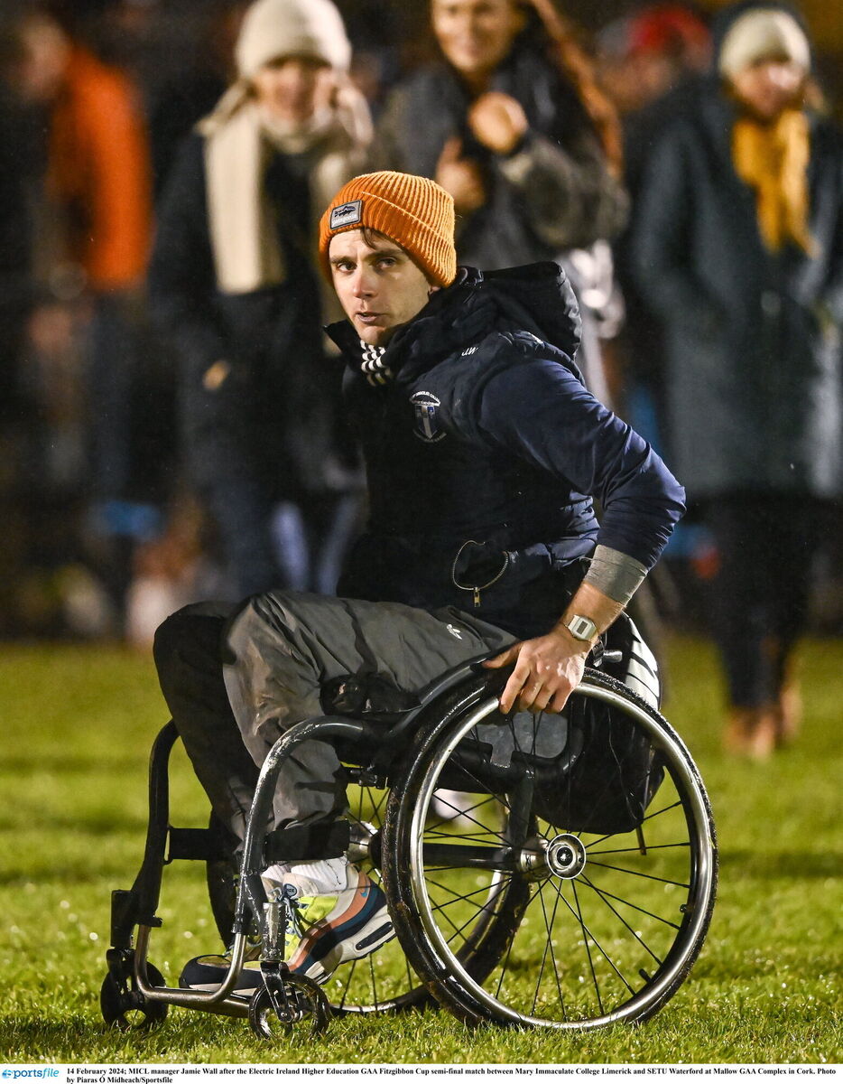 Mary Immaculate College manager Jamie Wall after Wednesday's semi-final win. Picture: Piaras Ó Mídheach/Sportsfile