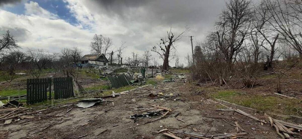Destroyed village pictured in Ukraine following Russian bombardment. Picture: Volunteers from The Greater Chernobyl Cause Destroyed village pictured in Ukraine following Russian bombardment. Picture: Volunteers from The Greater Chernobyl Cause