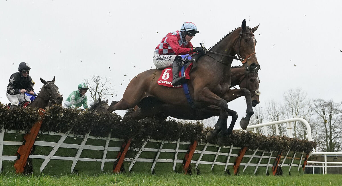 Karl Des Tourelles ridden by Brian Hayes goes on to win The Sea Moon &amp; Jukebox Jury At Burgage Stud Maiden Hurdle at Gowran Park. Picture: Niall Carson/PA Wire.