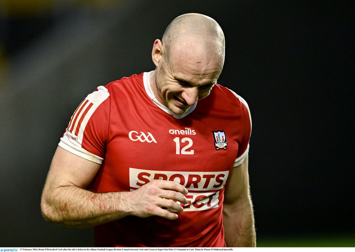 Brian O'Driscoll of Cork after his side's defeat in the Allianz Football League Division 2 match between Cork and Cavan at SuperValu Páirc Ui Chaoimh in Cork. Picture: Piaras Ó Mídheach/Sportsfile
