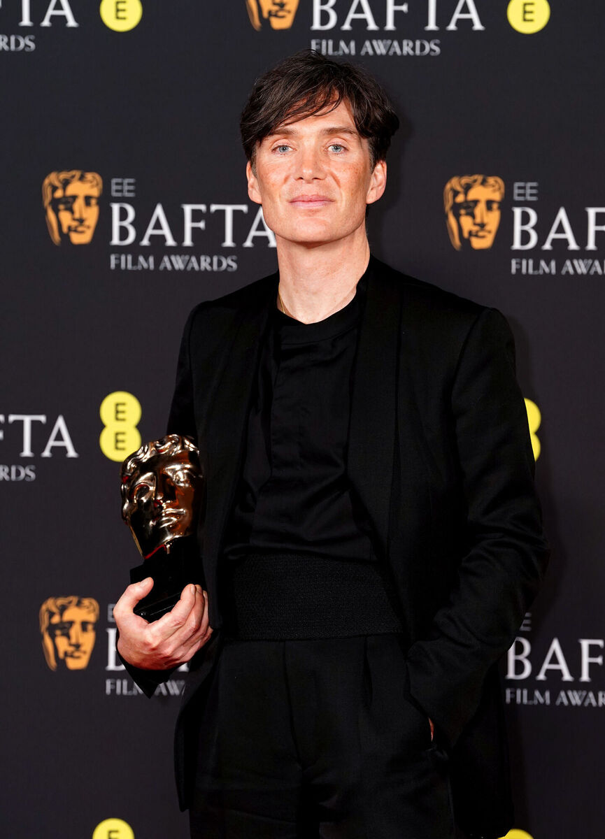 Cillian Murphy in the press room after winning the Best Leading Actor award for Oppenheimer during the Bafta Film Awards 2024, at the Royal Festival Hall, Southbank Centre, London. Picture: Ian West/PA Wire