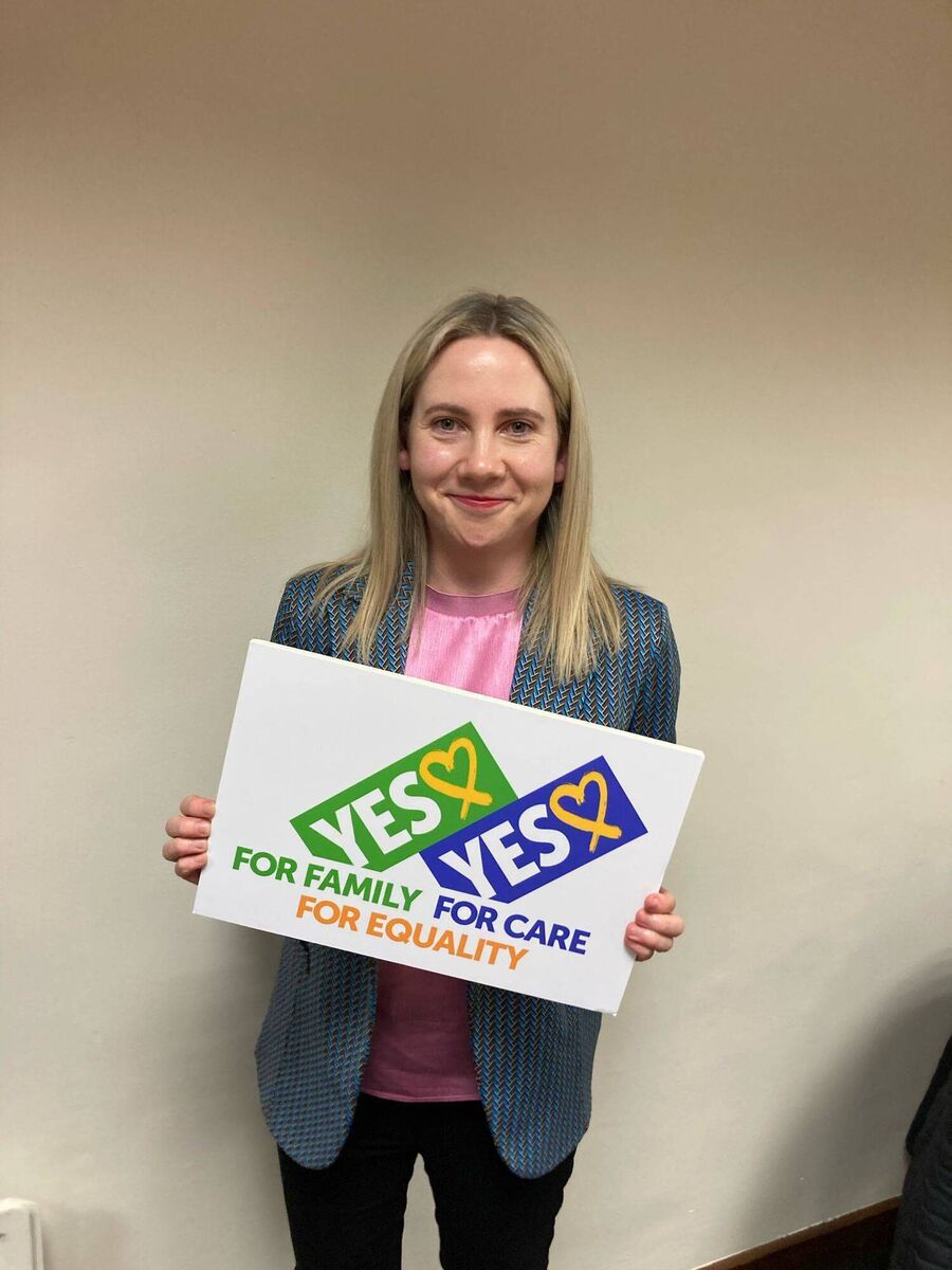 Laura Harmon at the launch of the YesYes camp aign in Cork. Laura Harmon at the launch of the YesYes camp aign in Cork.