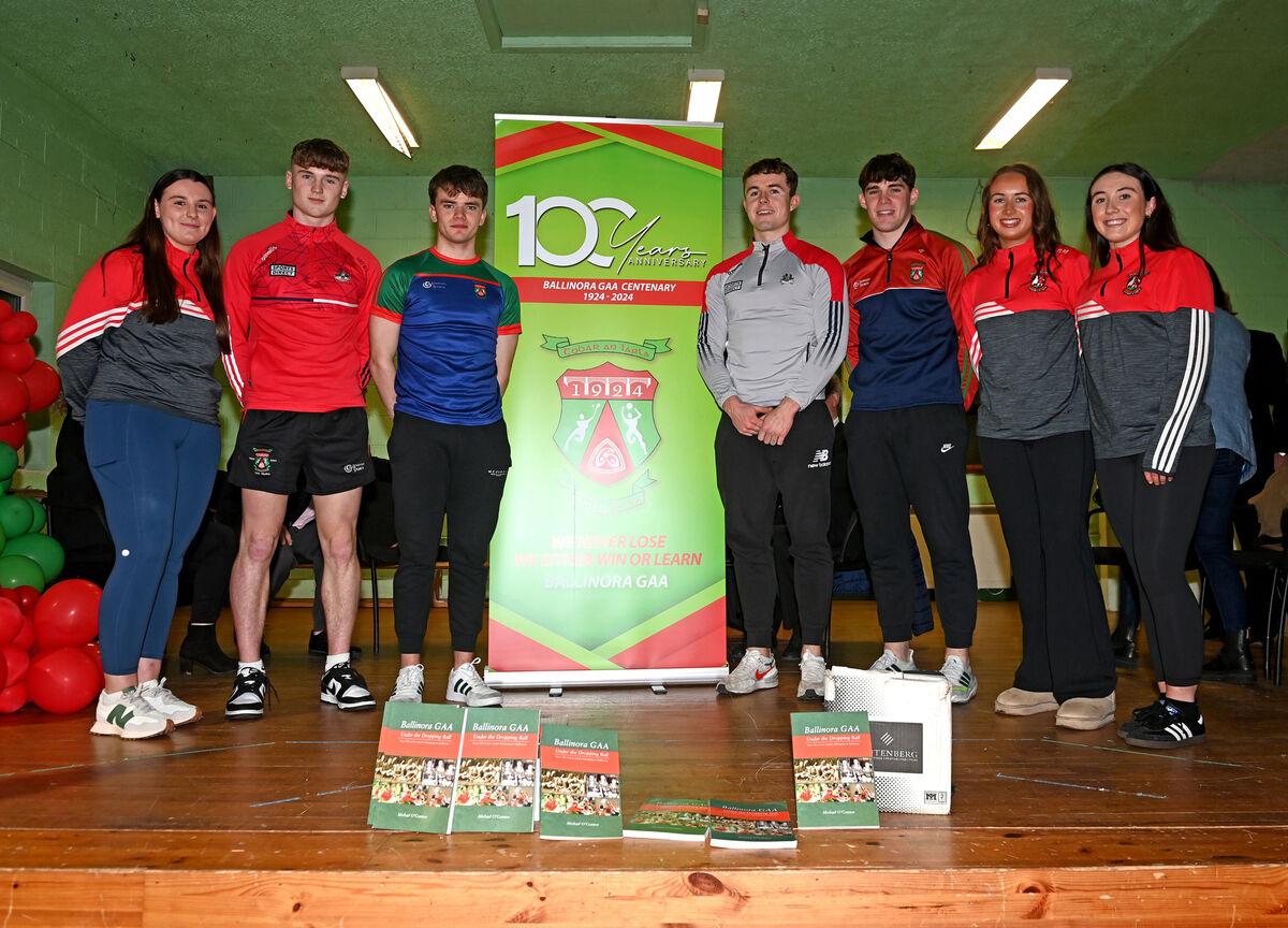 Club players on Cork teams at the launch of the Ballinora GAA club centenary celebrations. Picture: Eddie O'Hare