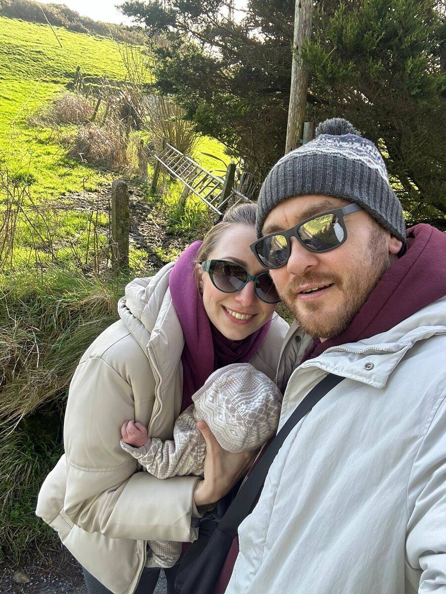 Andrii and Kateryna Grachov with baby Olivia 