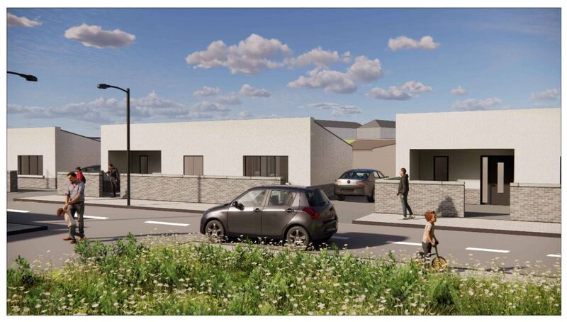 Artists impressions of the proposed housing regeneration plan for the Spring Lane Traveller halting site in Cork. 