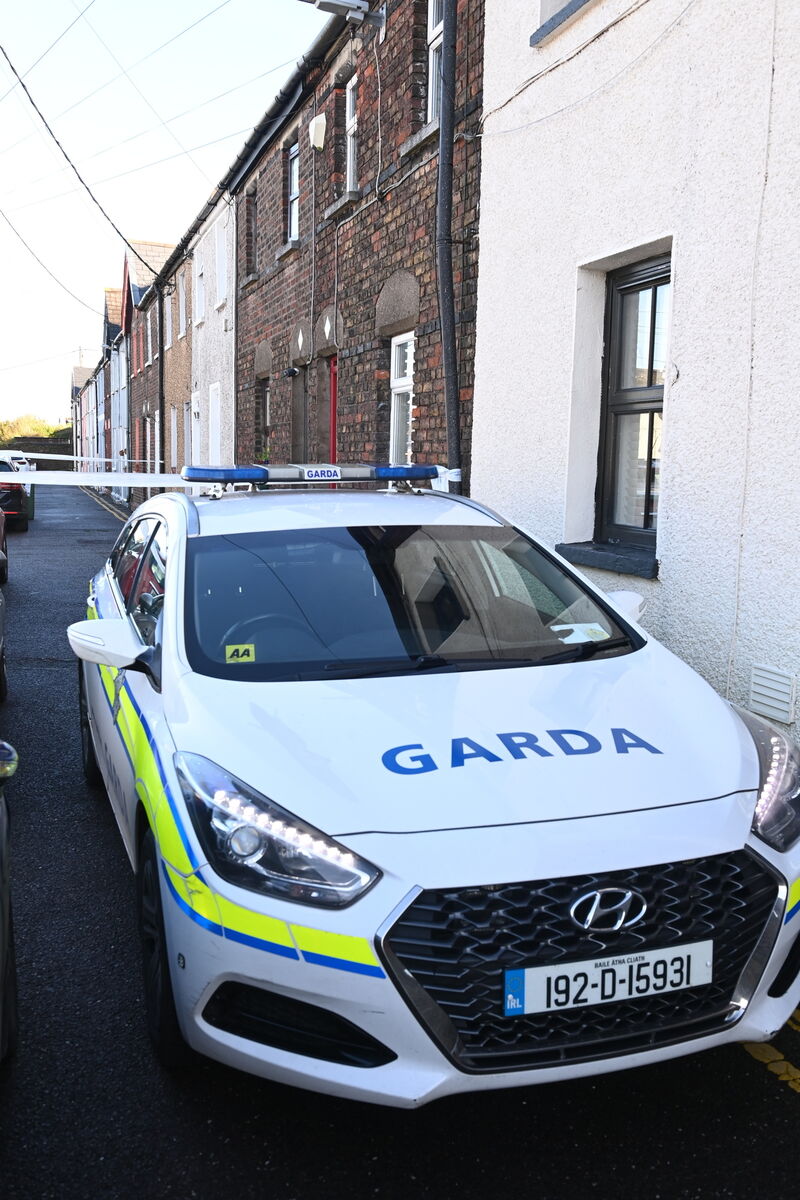 Garda cordon at a property at Sarsfield terrace, Richmond Hill, Cork on Saturday morning after a body of a woman was found on Friday night. Pic: Larry Cummins 