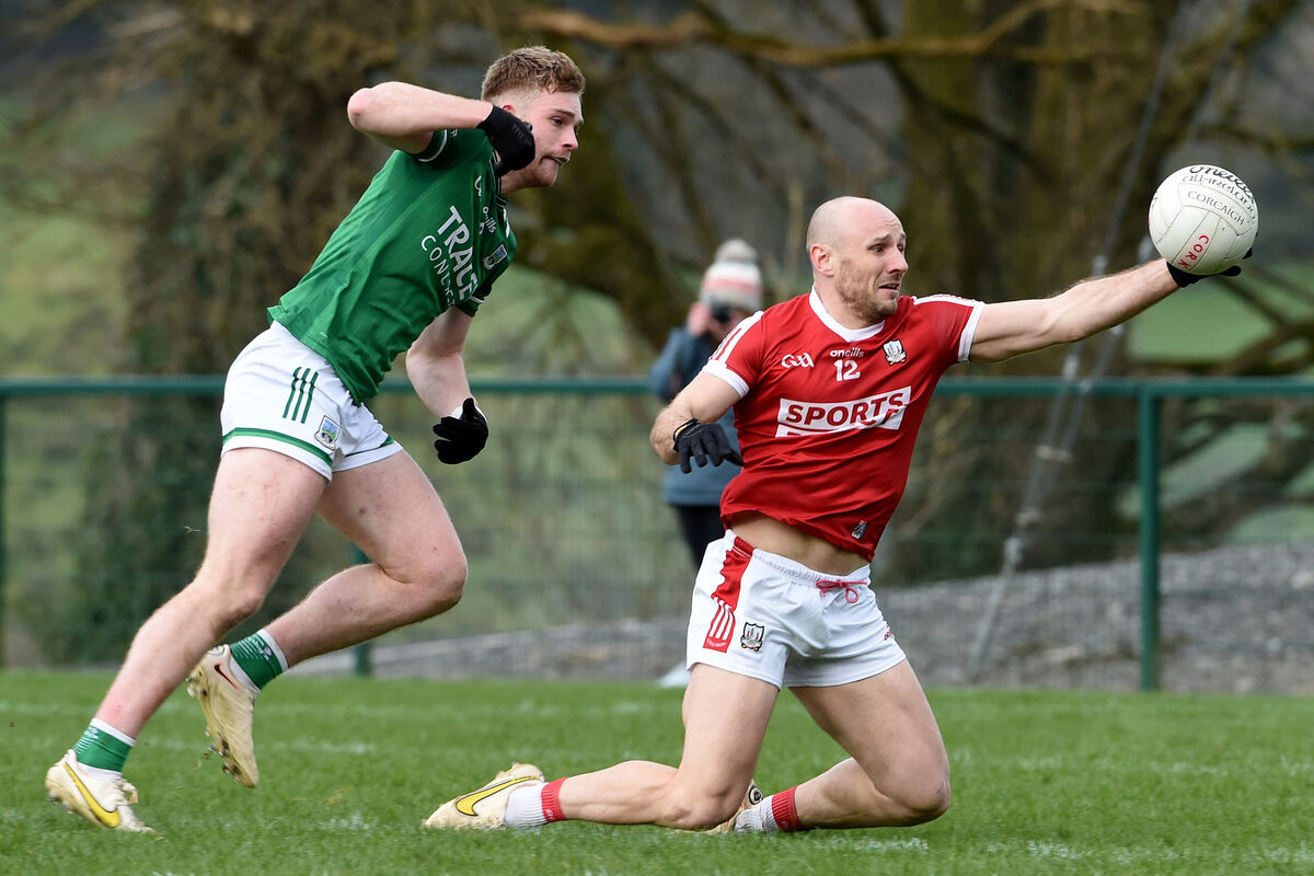 Brian O’Driscoll of Cork up against Brandon Horan of Fermanagh. Picture: INPHO/Andrew Paton Brian O’Driscoll of Cork up against Brandon Horan of Fermanagh. Picture: INPHO/Andrew Paton