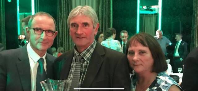 Innishvilla president Sean Lynch and his wife Joan, with former Ireland manager Martin O'Neill.