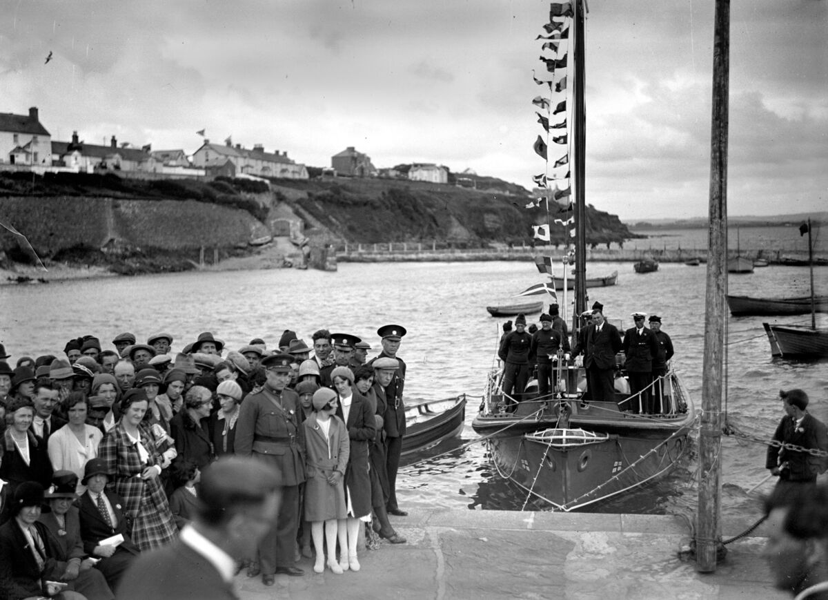 The new Ballycotton lifeboat is launched by Mrs Louisa Cosgrave, wife of the President W. T Cosgrave. on July 6, 1931 The new Ballycotton lifeboat is launched by Mrs Louisa Cosgrave, wife of the President W. T Cosgrave. on July 6, 1931