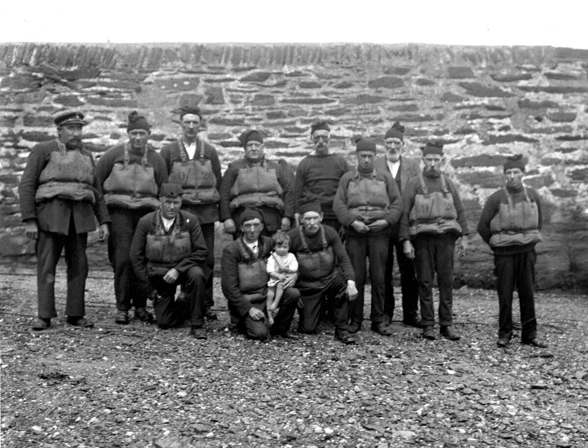 The crew of the Youghal lifeboat in 1927 The crew of the Youghal lifeboat in 1927
