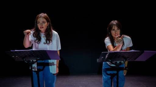 Megan and Shannon Haly during rehearsals for Cortisol. Megan and Shannon Haly during rehearsals for Cortisol.