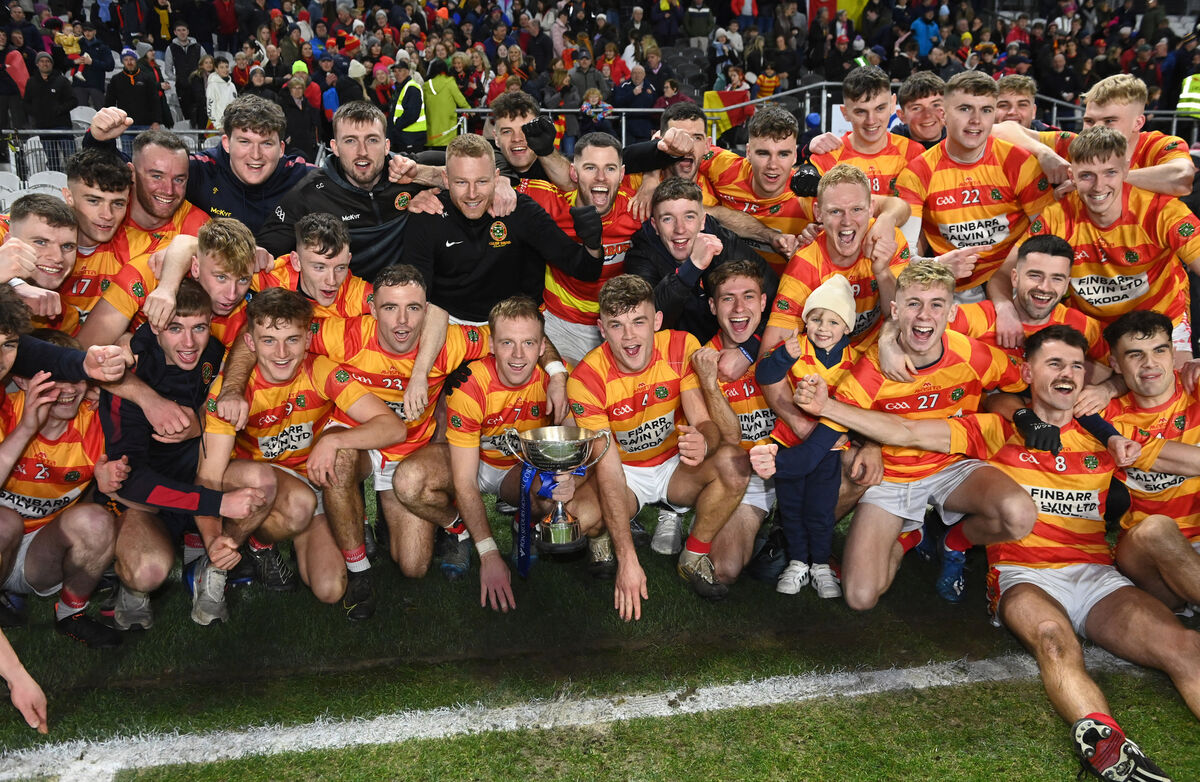 Newcestown players celebrate after defeating Dohenys in the SAFC final last year. Picture: Eddie O'Hare