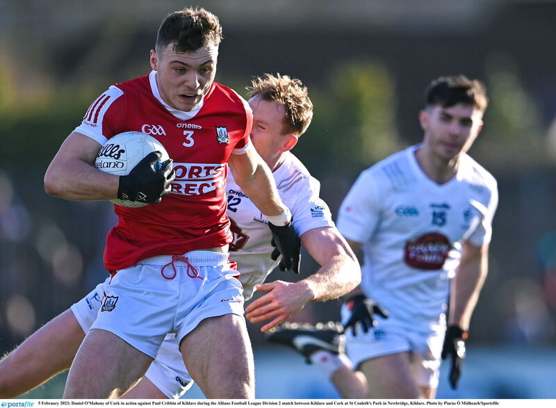 Cork's Daniel O'Mahony in action against Paul Cribbin of Kildare during the Allianz Division 2 football league match in Newbridge last year. Picture: Piaras Ó Mídheach/Sportsfile Cork's Daniel O'Mahony in action against Paul Cribbin of Kildare during the Allianz Division 2 football league match in Newbridge last year. Picture: Piaras Ó Mídheach/Sportsfile