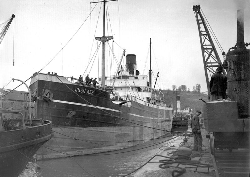 The Irish Ash in for repair at Rushbrooke Docks, Co. Cork 12/03/1948.