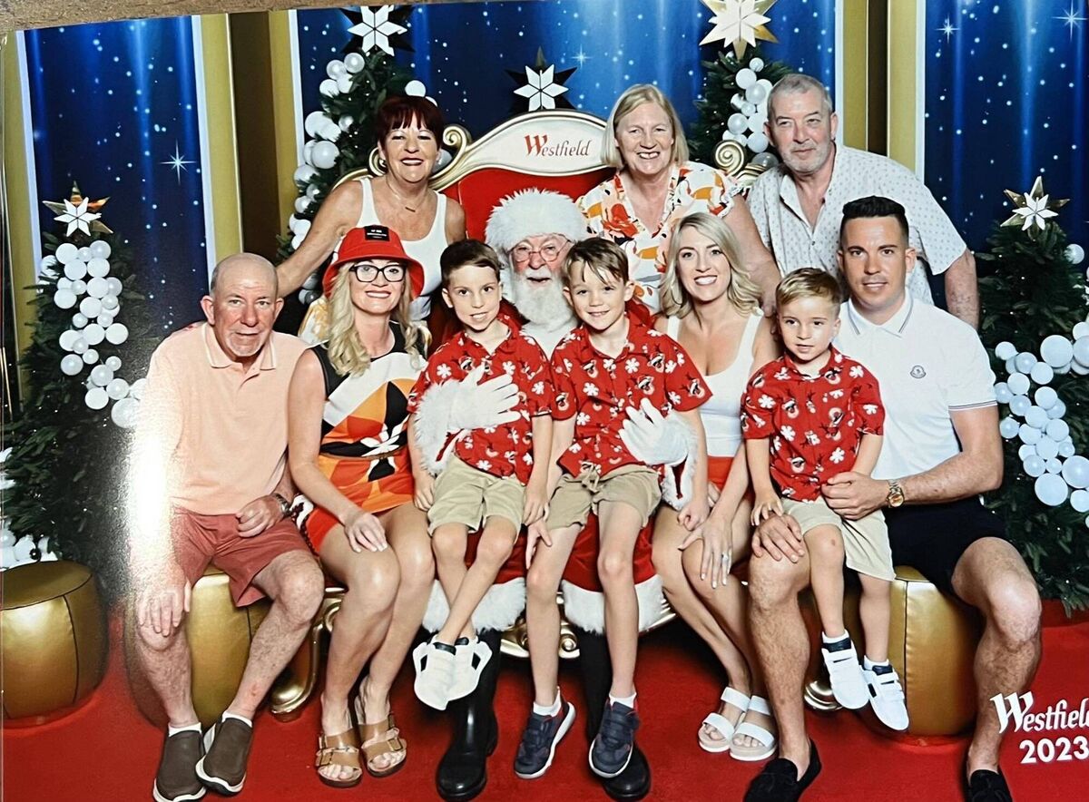 Caroline and Stephen with their sons and extended family. Caroline and Stephen with their sons and extended family.