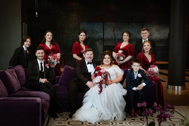 Maid of Honour was Aoife Foley, bridesmaids were Aisling O’Callaghan, Allie Matthews, Sinéad O Connell. Best man was Paul O’Keeffe, groomsmen Brendan O’Brien, Kevin O’Leary, and Donal O’Connell (ring bearer).