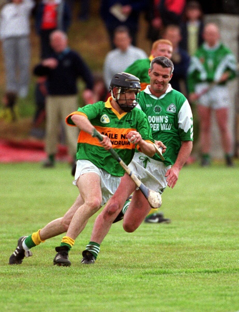 Newtownshandrum forward Ben O'Connor on the attack chased by Ballincollig defender Seamus McIntyre in 2000. Picture: Des Barry Newtownshandrum forward Ben O'Connor on the attack chased by Ballincollig defender Seamus McIntyre in 2000. Picture: Des Barry