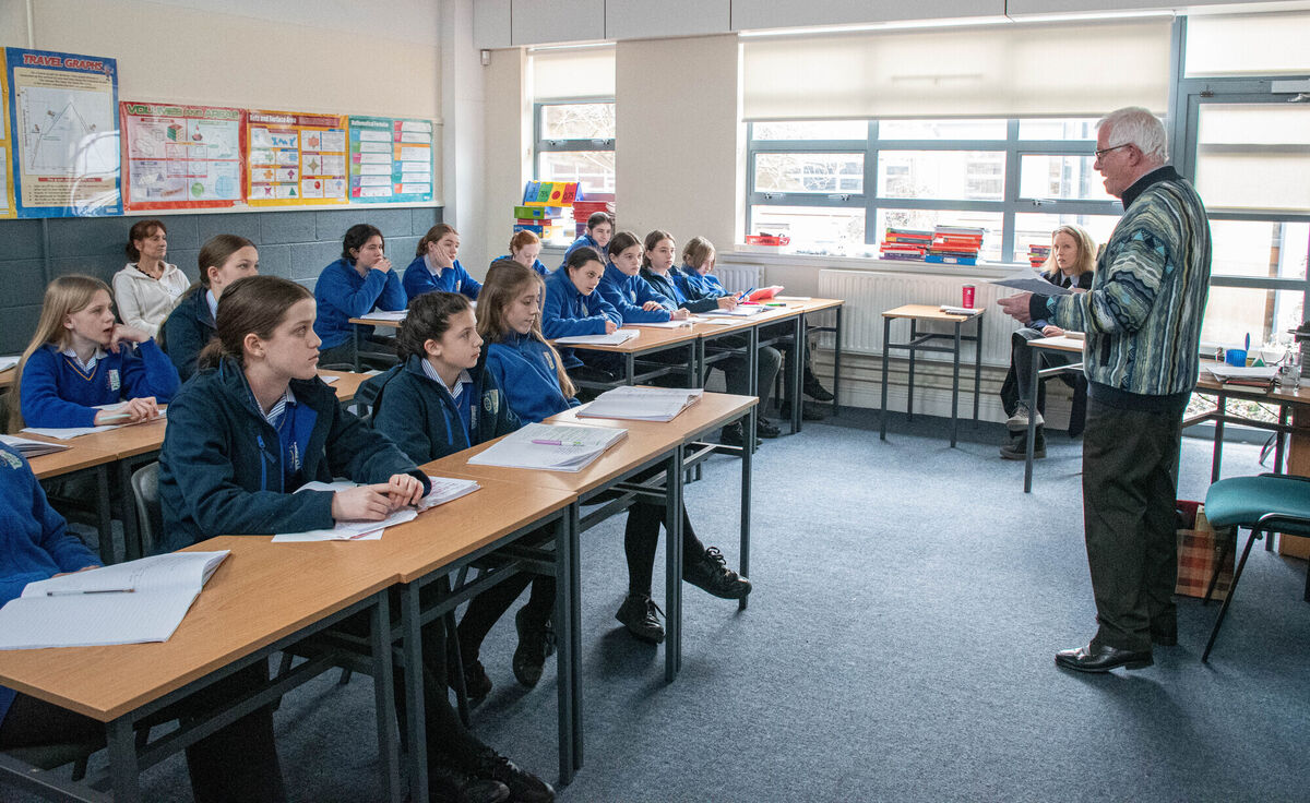 Author Billy O'Callaghhan speaking to a class during the recent Creating Writing Day in Ursuline College Blackrock. Picture: Howard Crowdy Author Billy O'Callaghhan speaking to a class during the recent Creating Writing Day in Ursuline College Blackrock. Picture: Howard Crowdy