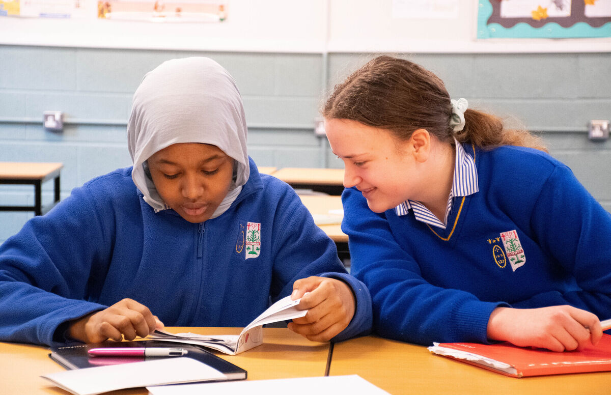 Students Kadiatou Barry and Tamara Sohlo going through some notes during a Creative Writing Workshop .Picture: Howard Crowdy Students Kadiatou Barry and Tamara Sohlo going through some notes during a Creative Writing Workshop .Picture: Howard Crowdy